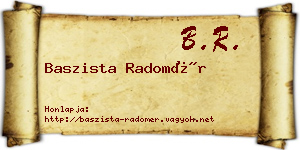 Baszista Radomér névjegykártya